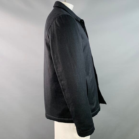 SUNSPEL Size L Grey Charcoal Wool Button Up Coat - Picture 2 of 6